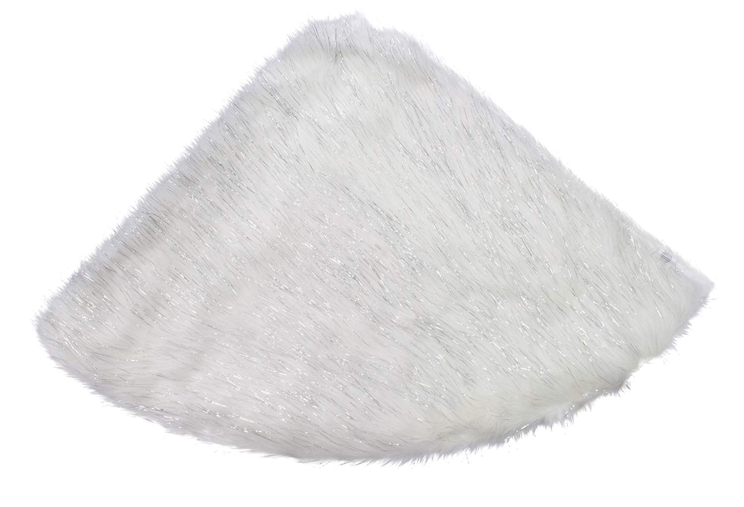 Fennco Styles Holiday Christmas Decorative Exquisite Faux Fur with Silver Metallic Thread Tree Skirt - 2 Colors