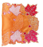Fennco Styles Embroidered Sequin Autumn Leaves Table Runner 16" W X 33" L - Terracotta Harvest Foliage Table Cover for Thanksgiving, Holiday, Banquets, Special Occasion