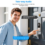 1080P Wireless Doorbell Camera, Smart Wifi Video Doorbell, AI Human Detection, Two-Way Audio, Night Vision, Cloud Storage, Instant Alert, 2.4Ghz Wifi, Outdoor Security Camera, Rechargeable Battery Powered