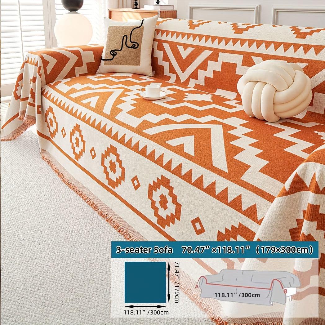 Boho-Chic All-Season Sofa Cover |Various Colors Pet Proof Couch Cover