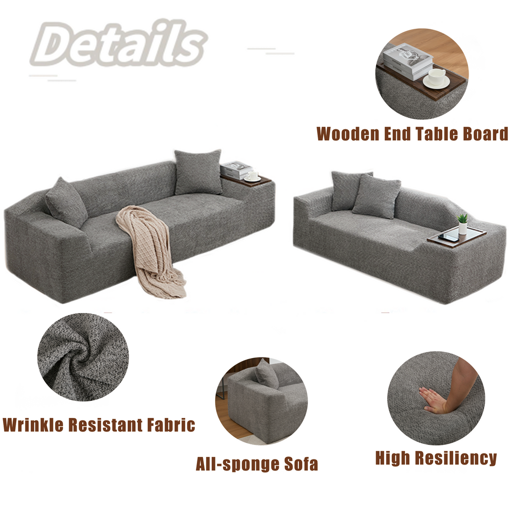 2 Pc Boucle Cloud Sofa Set, Affordable & Modern