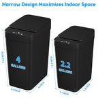Automatic Touchless, Smart Garbage Can with Lid, 2 Pack 4 & 2.2 Gallon , Motion Sensor