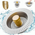 3 in 1 Kitchen Sink Drain Strainer,Universal Stainless Steel Kitchen Sink Stopper, Pop up Anti-Clogging for 3-1/2 Inch US Standard Sink Drain Strainer