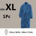 Unisex Extra Warm Coral Fleece Bathrobe Mens and Women Adult Robes for Your Bathroom Bath Towel Bedroom Shawl Collar Robes, Valentines gift for lovers