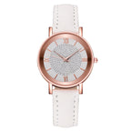 Womens Watches Bracelet Set Starry Sky Ladies Watch Casual Leather Student Quartz Wristwatch Luxury Fashion Minimalist Leather Strap Dress Analogue Quartz Round Elegant Watch