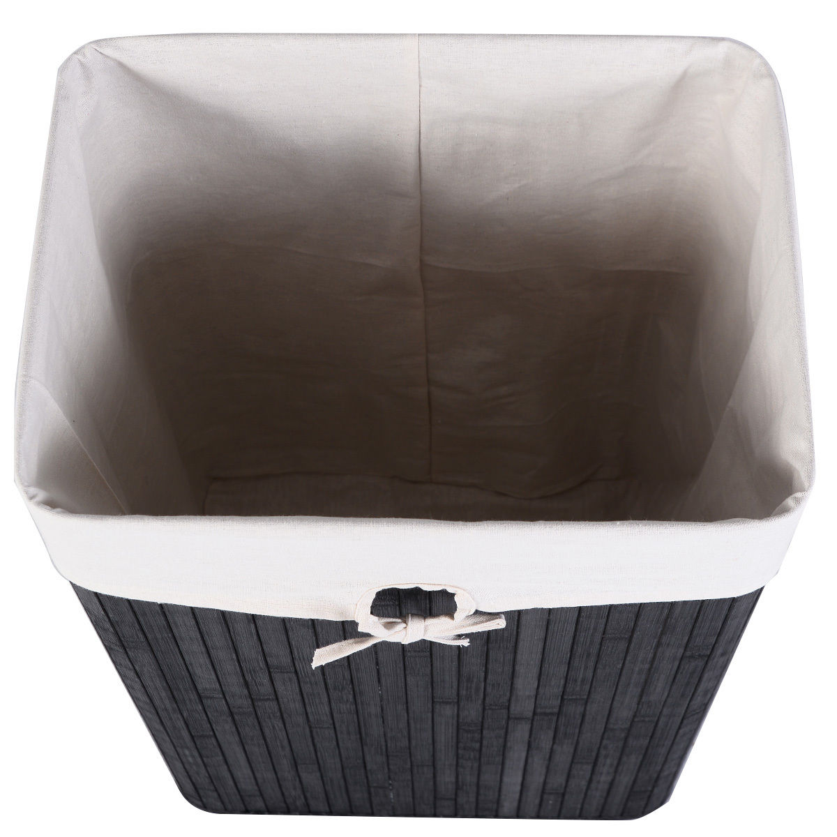 19 Gal Rectangle Laundry Basket Bamboo Clothes Hamper with Handles and Lid, Various Colors Black, Natural, White