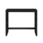 Desks and Stool Set 3pc Black Finish Rolling Desk with Casters, 2 Charging ports Home Office Furniture