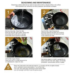 Thick Japanese Iron Pan, Uncoated Cast Iron, Hand-Forged Non-Stick Pan High-Purity