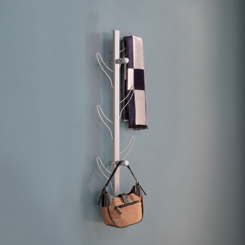 Vertical Eight Hook Coat Rack Towel Rack Wall Mount Various Colors
