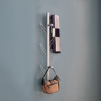 Vertical Eight Hook Coat Rack Towel Rack Wall Mount Various Colors