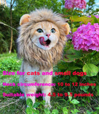Lion Mane Wig Costume for Cat, Washable Comfortable