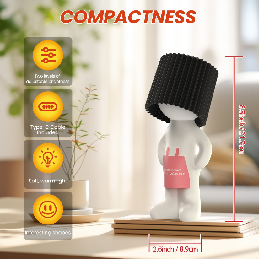 Pant-less Wee-Man Rechargeable Table Light/Night Light
