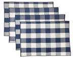 Fennco Styles Buffalo Check Double Layers Reversible Placemats 14" W x 20" L, Set of 4 - Handmade in USA - Plaid Table Mats for Everyday Use, Banquet, Holiday, Family Gathering, Special Occasion