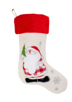 Fennco Styles Holiday Christmas Patterned Linen Hanging Stocking