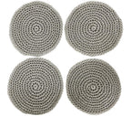 Fennco Styles Handmade Crochet Cocktail Drink Coasters 5-Inch Round, Set of 4 - Doilies for Everyday Use, Holiday, Farmhouse, Décor, Tea Party and Special Occasion