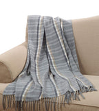 Fennco Styles Sevan Collection Plaid Tasseled 50 x 60 Inch Throw – Grey Throw Blanket for Couch, Bedroom and Living Room Décor