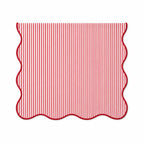 Fennco Styles Scalloped Stripe Table Runner 16 X 72 Inch - Lined Farmhouse Decorative Table Cover for Kitchen, Dining Room, Holiday & Everyday Home Décor (Natural)