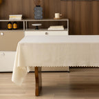 Fennco Styles Wave Border Solid Tablecloth