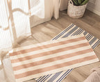 Fennco Styles Woven Classic Striped Area Rug 24" W x 51" L - Navy Blue Cotton Blend Carpet Indoor Outdoor Floor Mat for Living Room, Entryway, Bedroom and Floor Décor
