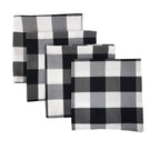 Fennco Styles Buffalo Check Design Cloth Napkins 18" W x 18" L, Set of 4 - Handmade in USA - Plaid Rustic Dinner Napkins for Everyday Use, Banquet, Holiday, Family Gathering and Special Occasion