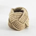 Fennco Styles Classic Braided Jute Napkin Rings, Set of 4 - Ivory Burlap Napkin Holders for Dining Table, Home, Banquets, Holidays, Family Gatherings and Special Events