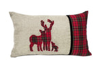 Fennco Styles Holiday Deer Tartan Plaid Christmas Decorative Filled Throw Pillow