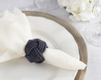 Fennco Styles Classic Braided Jute Napkin Rings, Set of 4 - Ivory Burlap Napkin Holders for Dining Table, Home, Banquets, Holidays, Family Gatherings and Special Events