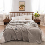 Fennco Styles Braided Design Plush Extra Warm and Soft Throw Blanket 59" W x 79" L - Grey Woven Flannel Fleece Large Blanket for Couch, Bedroom, Living Room Décor
