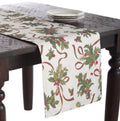 Fennco Styles Fête De Noël Holly Design Festive Holiday Table Runner (16"x72")