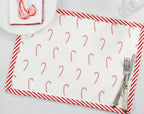Fennco Styles Bonbon Collection Holiday Candy Cane Design Table Runner – Red Table Cover for Christmas Dinner, Family Gathering, Special Events and Home Décor