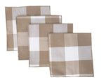 Fennco Styles Buffalo Check Double Layers Reversible Coasters 6"W x 6"L, Set of 4 - Handmade in USA - Plaid Cocktail Napkins for Everyday Use and Special Occasion