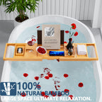 Premium Natural Bamboo, Expandable Bathtub Tray Caddy - Unique House Warming Gifts