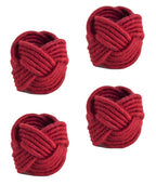 Fennco Styles Classic Braided Jute Napkin Rings, Set of 4 - Ivory Burlap Napkin Holders for Dining Table, Home, Banquets, Holidays, Family Gatherings and Special Events