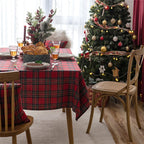 Fennco Styles Classic Plaid Snowflake Holiday Tablecloth - Tartan Rectangular Table Cover for Dining Room, Christmas Décor, and Winter Festivals
