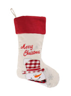 Fennco Styles Holiday Christmas Patterned Linen Hanging Stocking