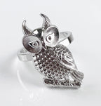 Fennco Styles Perched Owl Metal Napkin Rings, Set of 4 - Animal Napkin Holders for Home Décor, Dining Table, Banquets, Family Gathering and Special Occasions