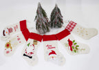 Fennco Styles Holiday Christmas Patterned Linen Hanging Stocking