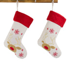 Fennco Styles Holiday Christmas Patterned Linen Hanging Stocking