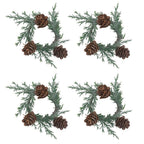 Fennco Styles Handmade Christmas Decorative Napkin Rings, Set of 4 - Green Napkin Holders for Home, Dining Room, Banquet, Family Gathering, Holiday Decor and Special Occasion