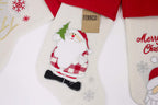 Fennco Styles Holiday Christmas Patterned Linen Hanging Stocking