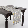 Fennco Styles Bansuri Ikat Design Cotton Table Runner 16" W x 72" L - Gray Rectangular Table Cover for Home, Dining Table Decor, Banquets, Family Gathering and Special Occasion
