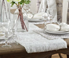 Fennco Styles Elegant White Faux Fur Table Runner - Solid Color Table Cover for Home, Dining Room, Banquets, Holiday, Special Occasion