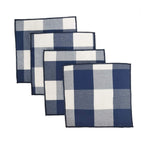 Fennco Styles Buffalo Check Double Layers Reversible Coasters 6"W x 6"L, Set of 4 - Handmade in USA - Plaid Cocktail Napkins for Everyday Use and Special Occasion