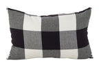 Fennco Styles Home Decor Buffalo Check Plaid Cotton Throw Pillow (Black, 13"x20" Pillow Case)