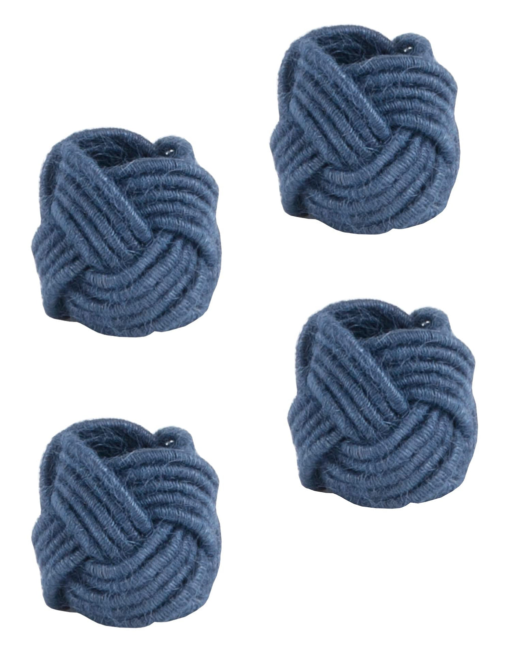 Fennco Styles Classic Braided Jute Napkin Rings, Set of 4 - Ivory Burlap Napkin Holders for Dining Table, Home, Banquets, Holidays, Family Gatherings and Special Events