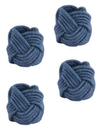 Fennco Styles Classic Braided Jute Napkin Rings, Set of 4 - Ivory Burlap Napkin Holders for Dining Table, Home, Banquets, Holidays, Family Gatherings and Special Events