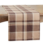 Fennco Styles Classic Plaid Design 100% Cotton Placemats 14" W x 20" L, Set of 4 - Brown Table Mats for Dining Table, Banquets, Holiday Season, Christmas and Special Occasion