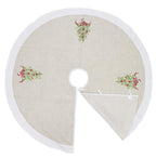 Fennco Styles Embroidered Holly Christmas Tree Holiday Decorative Tree Skirt