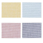 Fennco Styles Modern Houndstooth Design Everyday Tablecloth 40" W X 56" L - Yellow Cotton Blend Tassels Table Cover for Dining Room, Banquets, Holidays, Special Events and Home Décor