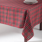 Fennco Styles Classic Tartan Plaid Holiday Tablecloth - Red and Black Table Cover for Christmas, Banquets, Family Gathering, Special Occasion and Home Décor